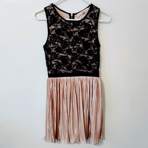 Rewind, silk and lace, black and pink dress